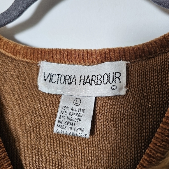 Vintage Victoria Harbour warm boho retro hippie brown faux fur vest Size L - Picture 3 of 5